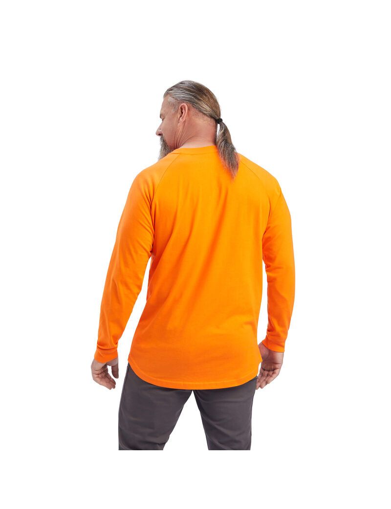 Vêtements De Travail Ariat Rebar Coton Strong T Shirts Orange Homme | SKE-29371515