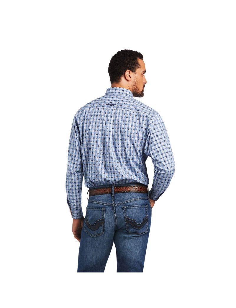 Chemises De Costume Ariat Relentless Concrete Stretch Classiche Fit Bleu Homme | EPH-56576130