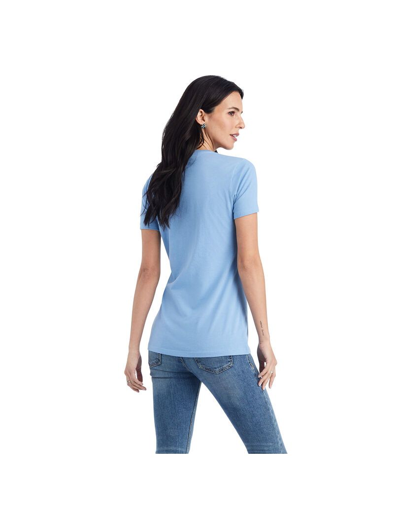 Hauts Ariat Wild Heart Tee Bleu Clair Femme | QWR-56885040