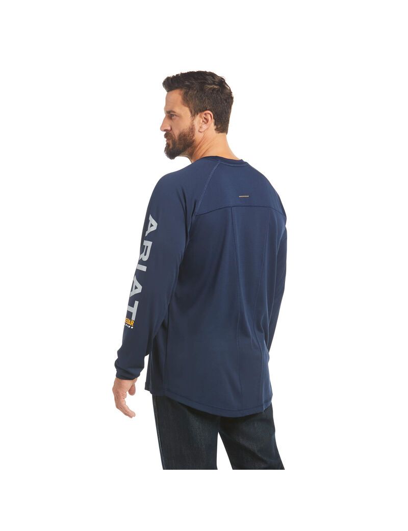 Vêtements De Travail Ariat Rebar Heat Fighter T Shirts Bleu Marine Homme | MLL-82208112