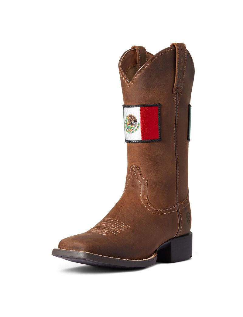 Bottes Western Ariat Round Up Orgullo Mexicano Marron Femme | VVT-33341381