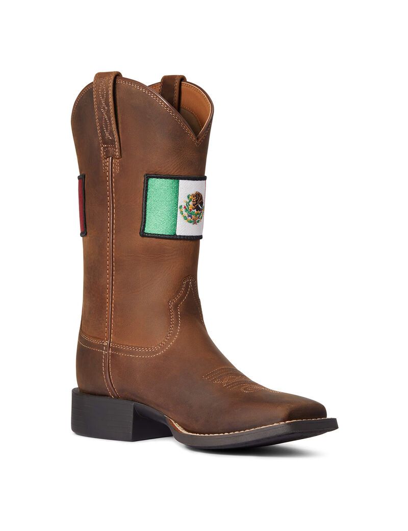 Bottes Western Ariat Round Up Orgullo Mexicano Marron Femme | VVT-33341381