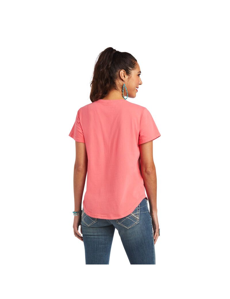 Hauts Ariat Green Machine Tee Corail Femme | GUJ-75544234