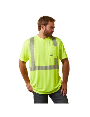 Vêtements De Travail Ariat Rebar Hi-Vis ANSI T Shirts Jaune Homme | TWE-22658922