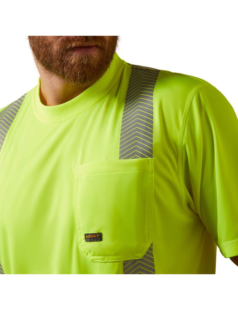 Vêtements De Travail Ariat Rebar Hi-Vis ANSI T Shirts Jaune Homme | TWE-22658922