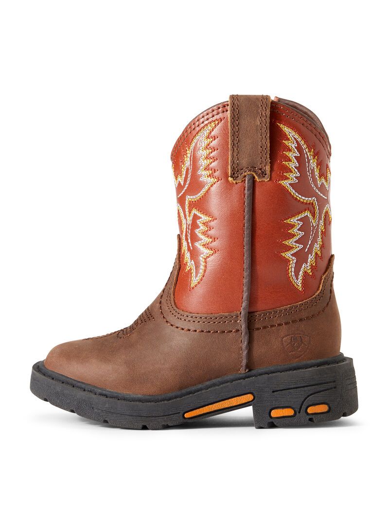 Bottes Western Ariat Stompers Chandler Workhog Marron Enfant | NJZ-76696332