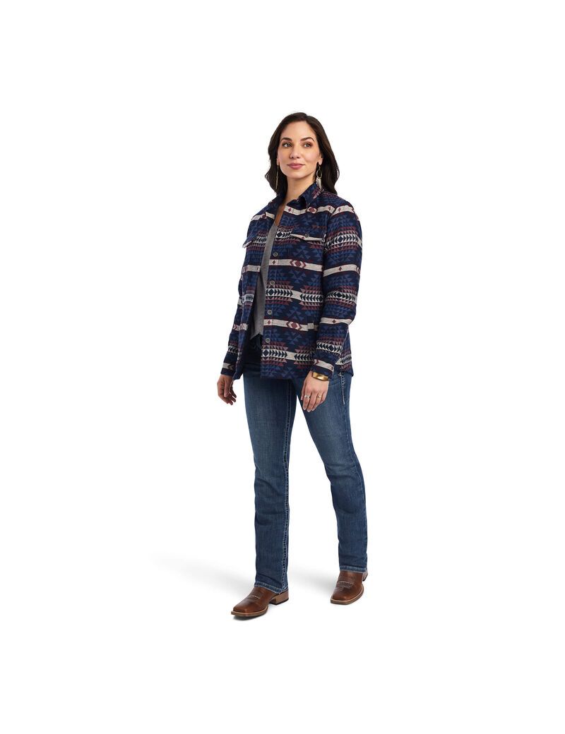 Vestes Ariat Shacket Shirt Bleu Femme | EDY-22644425