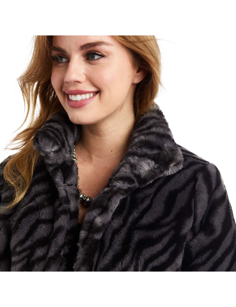 Vestes Ariat City Girl Faux Fur Noir Femme | NZJ-58932795