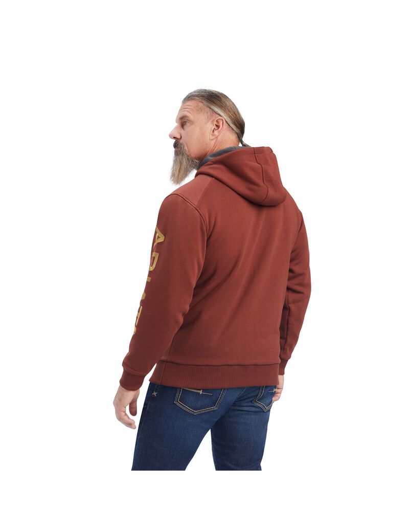 Sweat à Capuche Ariat Rebar All-Weather Full Zip Rose Doré Homme | AYP-82539194