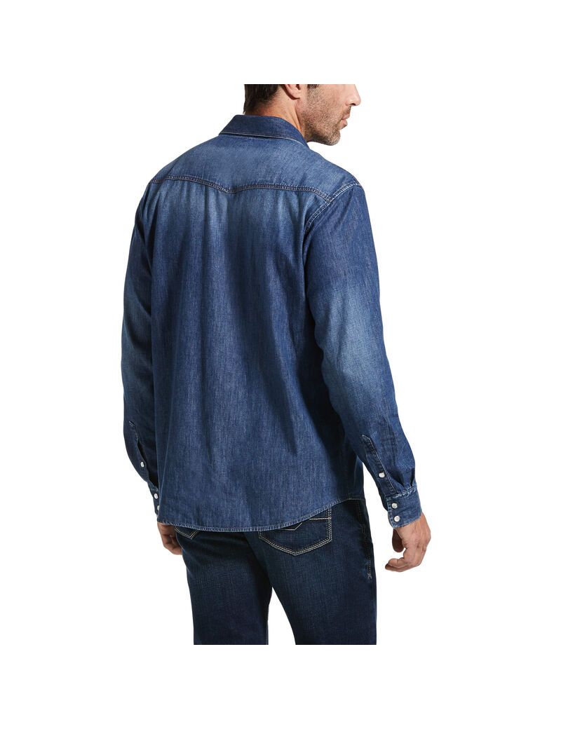 Chemises De Costume Ariat Retro Fit Denim Grise Homme | CDP-47721551