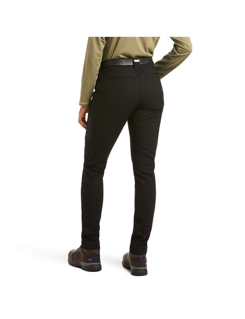 Pantalon Ariat Rebar DuraStretch Ripstop Cargo Droit Leg Noir Femme | FDI-95919598