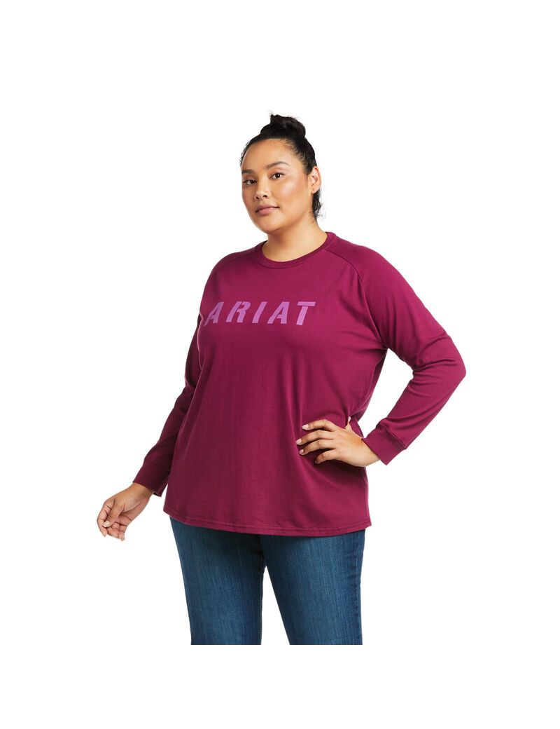 Vêtements De Travail Ariat Rebar CottonStrong Block T Shirts Violette Femme | IMP-94802848