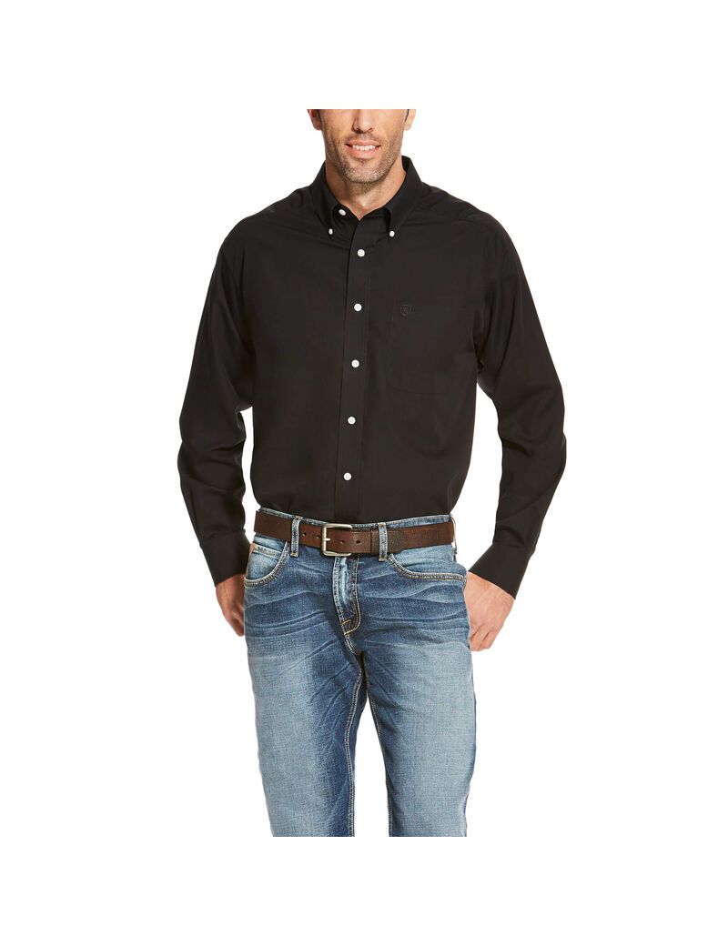 Chemises De Costume Ariat Wrinkle Free Solid Noir Homme | WYB-59088186