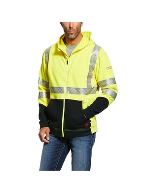 Sweat à Capuche Ariat FR Hi-Vis Jaune Homme | GEX-07815518