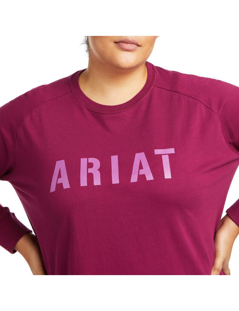 Vêtements De Travail Ariat Rebar CottonStrong Block T Shirts Violette Femme | IMP-94802848