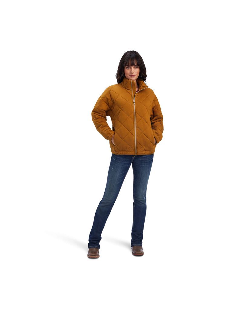 Vestes Ariat Matelassé Marron Femme | FCU-78436694