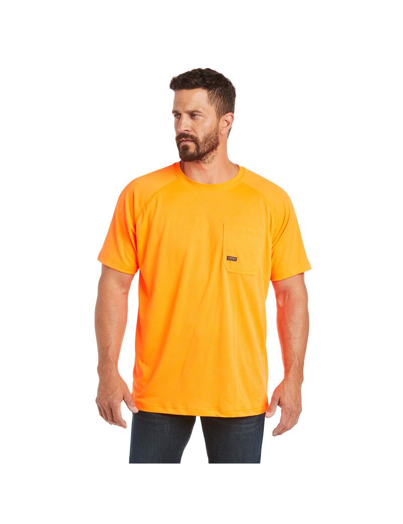 Vêtements De Travail Ariat Rebar Heat Fighter T Shirts Orange Homme | VCK-26357035