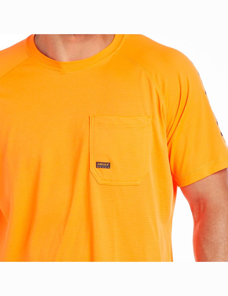 Vêtements De Travail Ariat Rebar Heat Fighter T Shirts Orange Homme | VCK-26357035