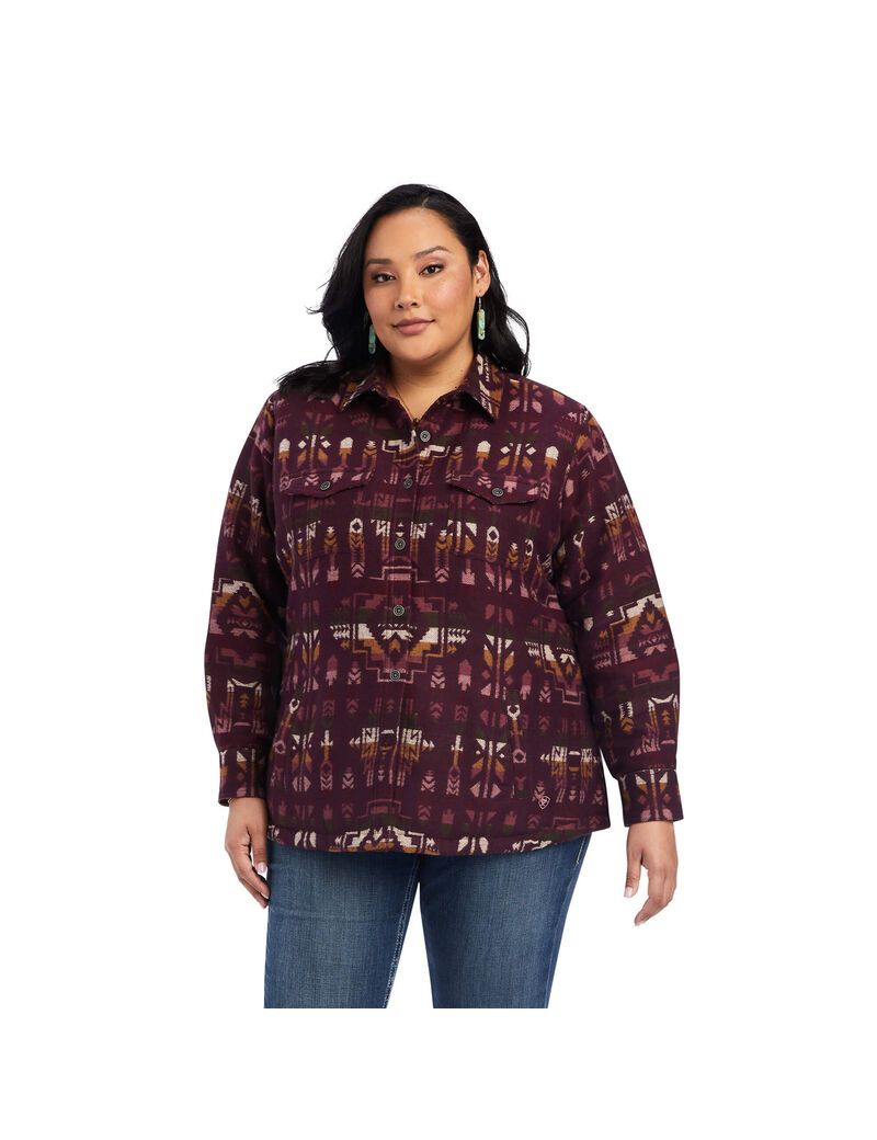 Vestes Ariat Shacket Shirt Multicolore Femme | OMR-37091148