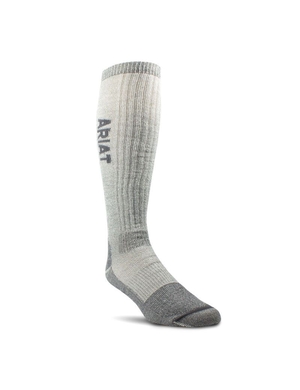 Chaussettes Ariat Midweight Merino Laine Blend Over The Calf Steel Embout Travail Grise Femme | SGE-04466398