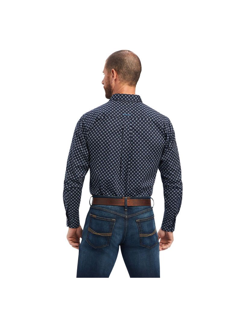 Chemises De Costume Ariat Baker Stretch Fitted Bleu Homme | ZOZ-43139545