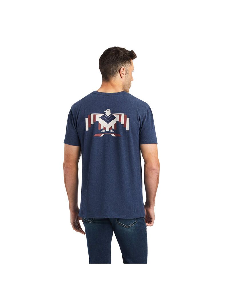 T Shirts Ariat Chimayo Graphique Bleu Marine Homme | YYD-41819656