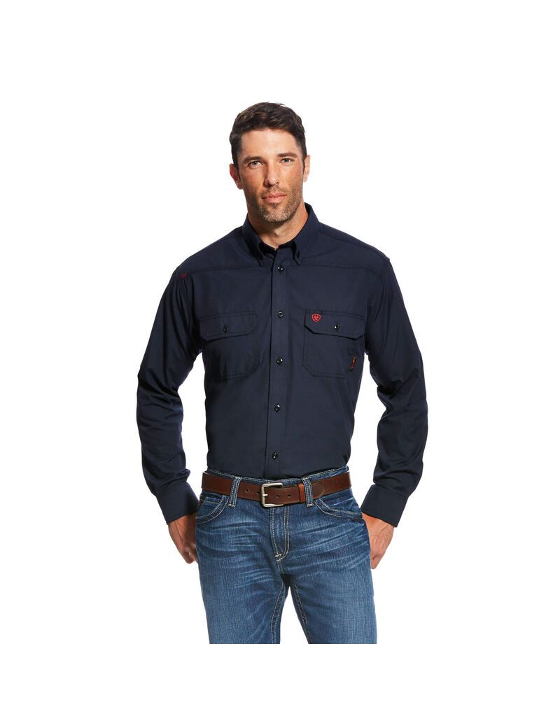 Chemises De Costume Ariat FR Featherlight Travail Bleu Marine Homme | HQJ-39653895