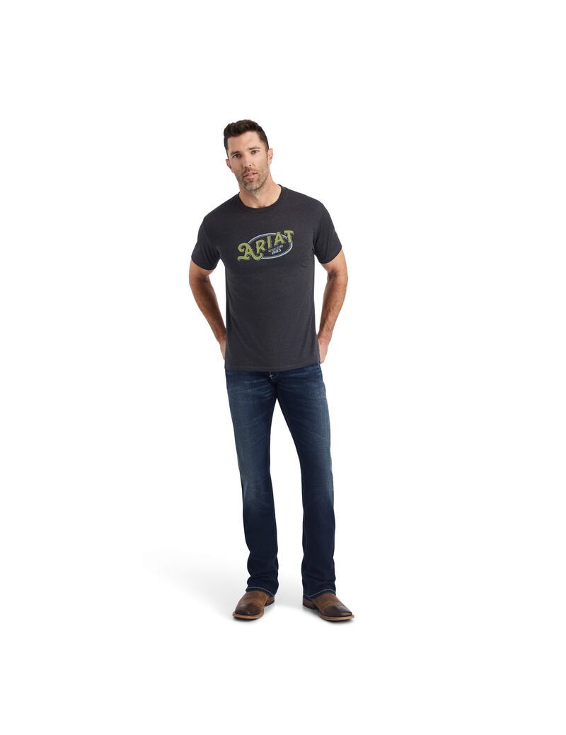 T Shirts Ariat Rope Oval Grise Homme | WTU-72651090