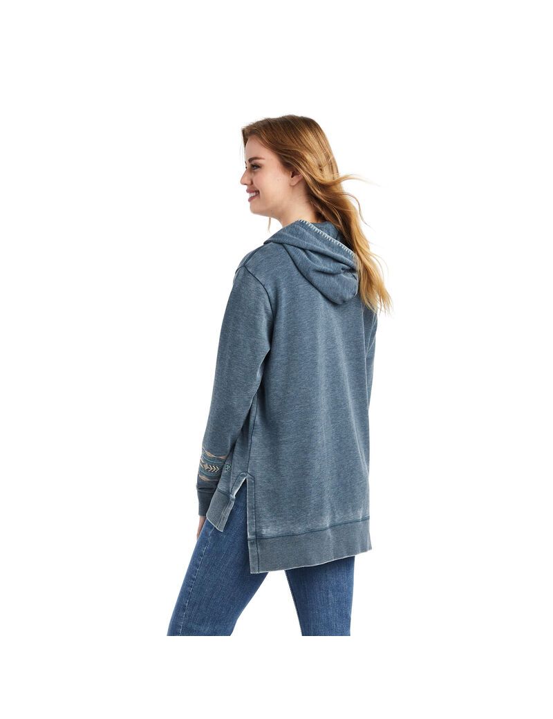 Sweat à Capuche Ariat Alo Vera Bleu Marine Femme | QHW-62679352