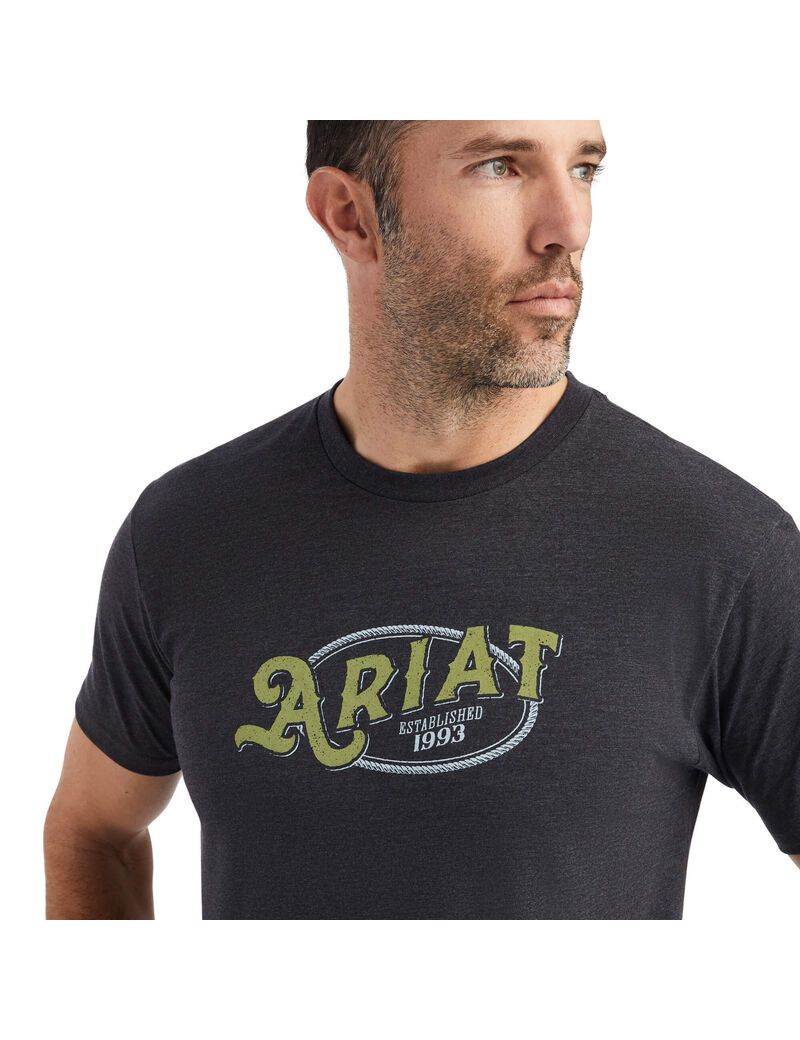 T Shirts Ariat Rope Oval Grise Homme | WTU-72651090