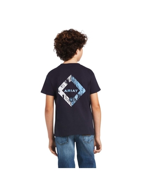 T Shirts Ariat Diamond Wood Bleu Marine Enfant | RRS-58555978