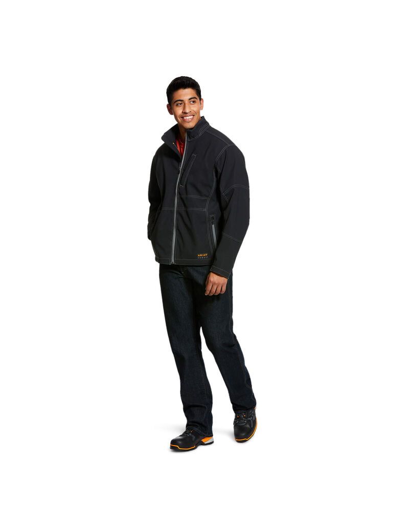 Vestes Ariat Rebar Stretch Tela Softshell Noir Homme | UHP-55883090