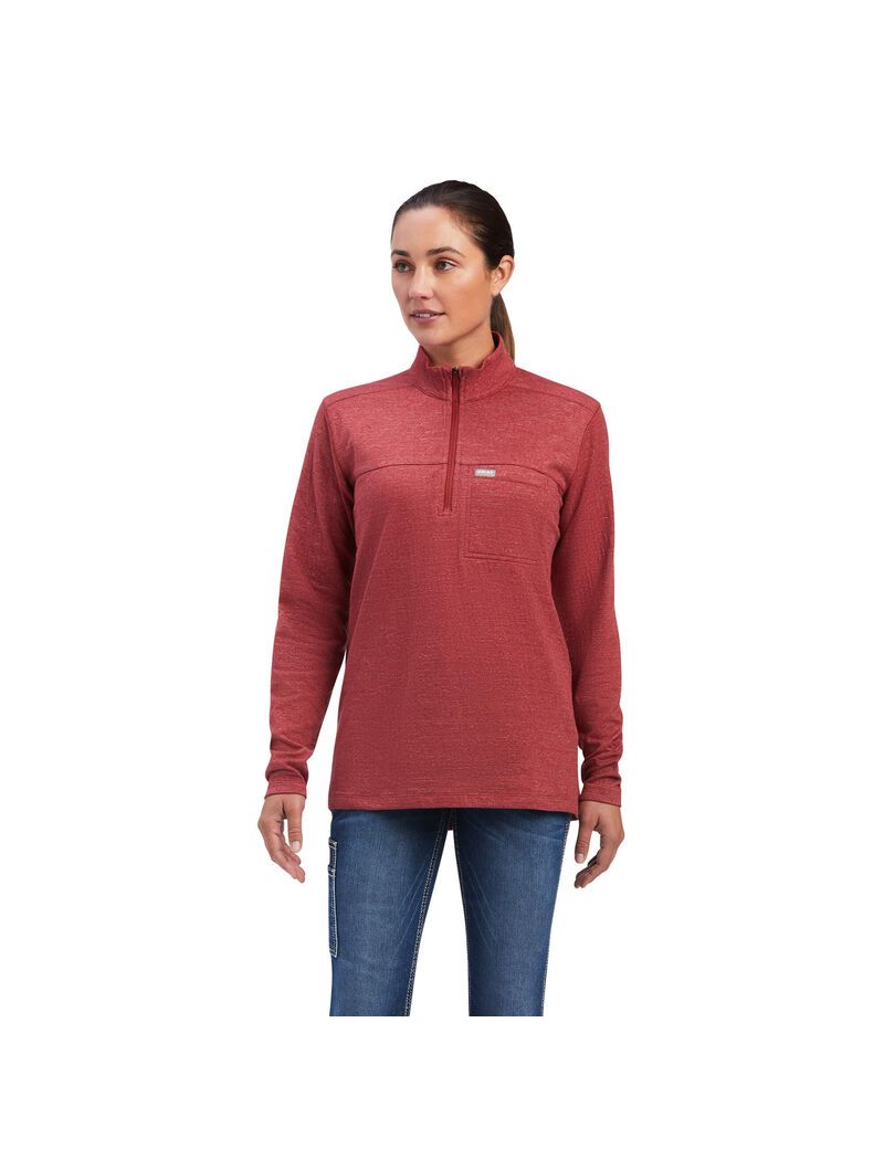 Vêtements De Travail Ariat Rebar Foundation 1/4 Zip Shirts Multicolore Femme | ZUS-74120628