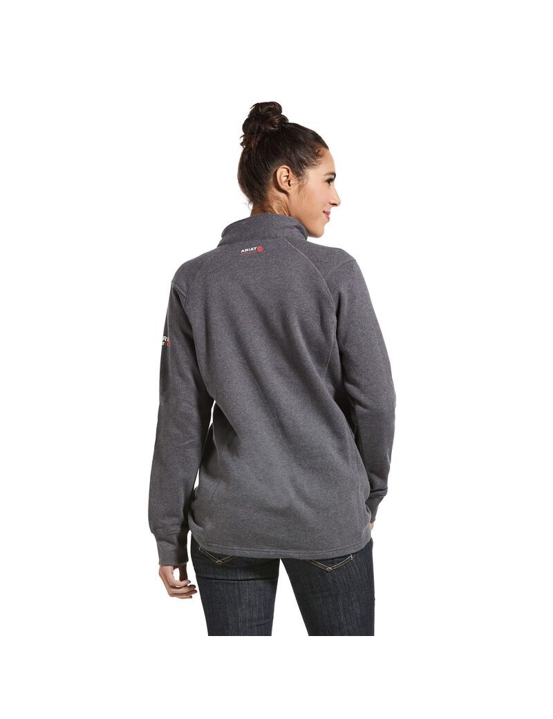 Hauts Ariat FR Rev 1/4 Zip Grise Femme | ANY-75840346