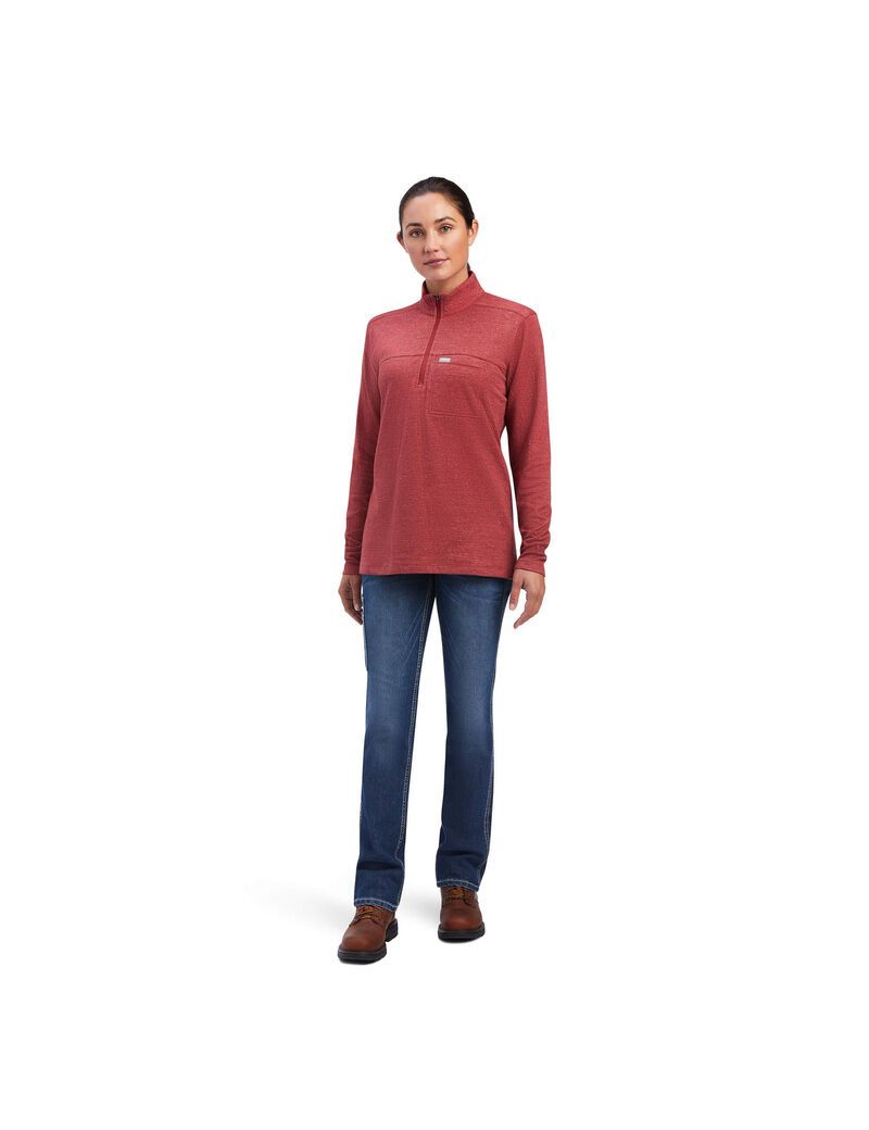 Vêtements De Travail Ariat Rebar Foundation 1/4 Zip Shirts Multicolore Femme | ZUS-74120628