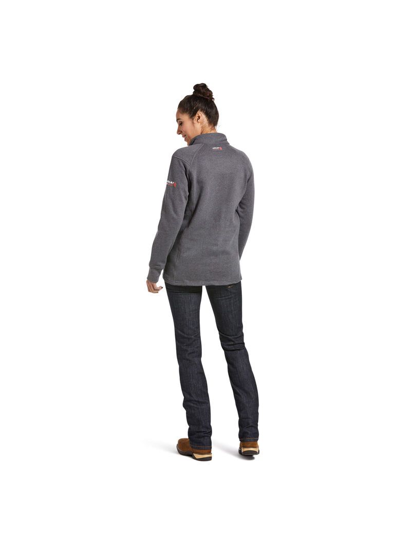 Hauts Ariat FR Rev 1/4 Zip Grise Femme | ANY-75840346