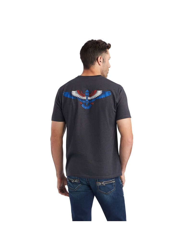 T Shirts Ariat Wingspan Grise Homme | XBE-47148463