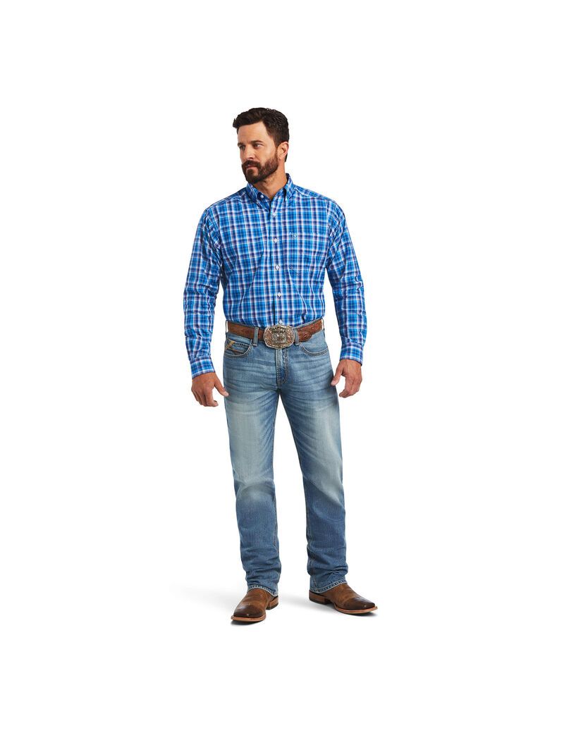 Chemises De Costume Ariat Pro Series Mason Classiche Fit Bleu Homme | APA-74006875