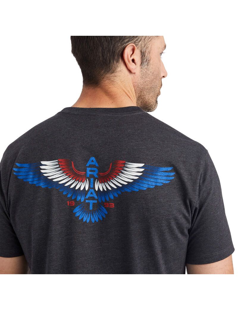 T Shirts Ariat Wingspan Grise Homme | XBE-47148463