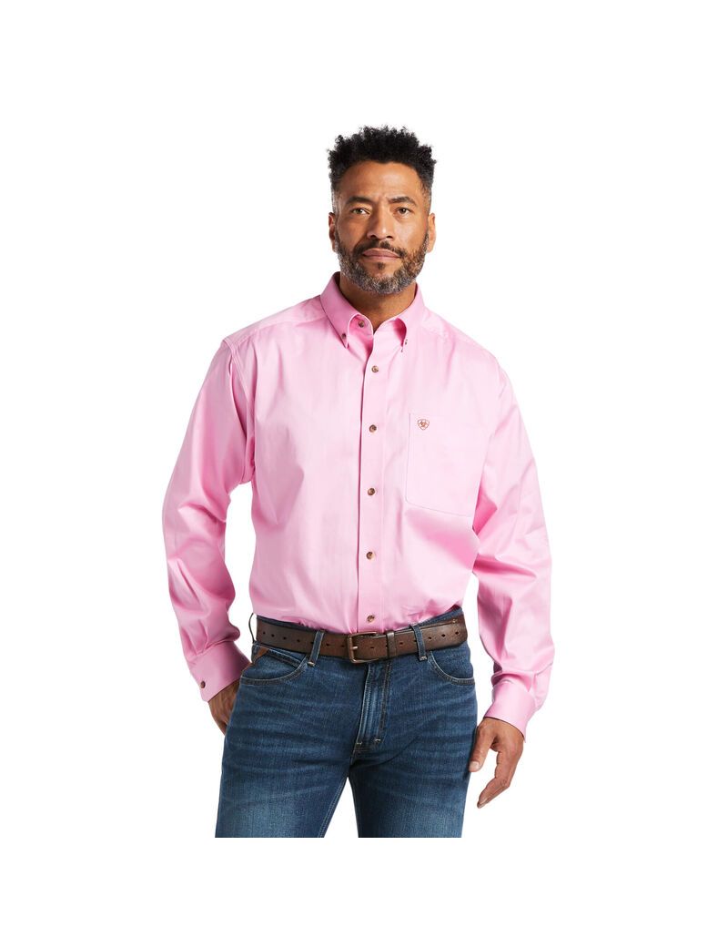 Chemises De Costume Ariat Solid Twill Rose Homme | QPK-31150776