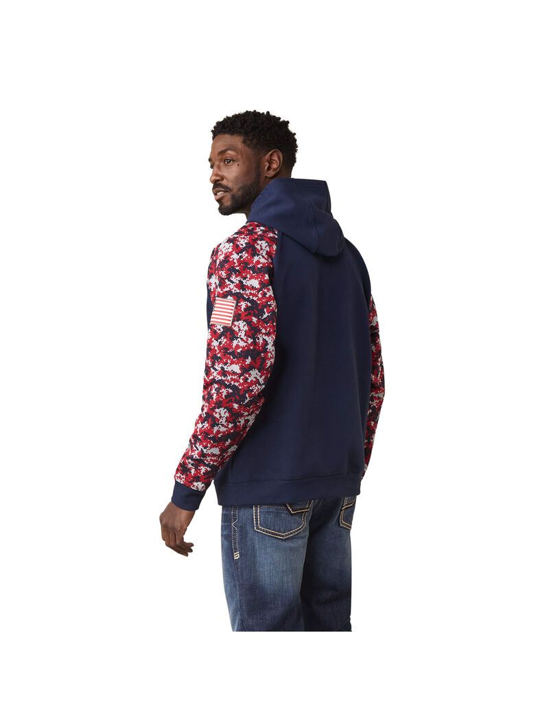 Sweat à Capuche Ariat FR DuraStretch Patriot Multicolore Homme | NVM-16993228