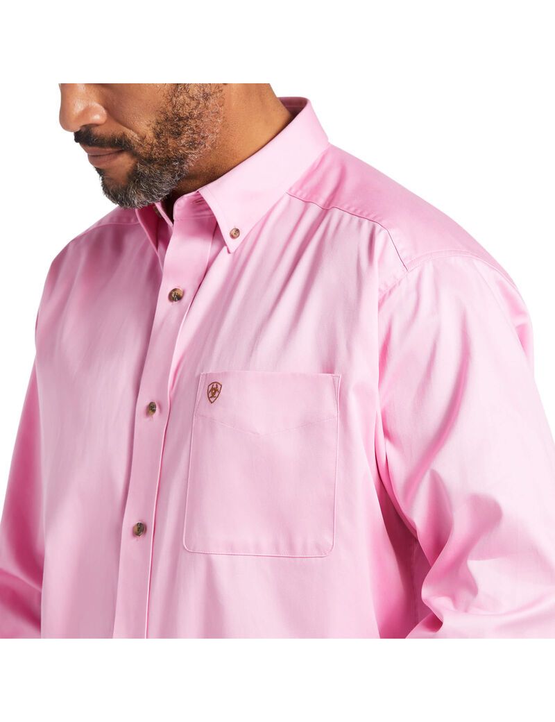 Chemises De Costume Ariat Solid Twill Rose Homme | QPK-31150776