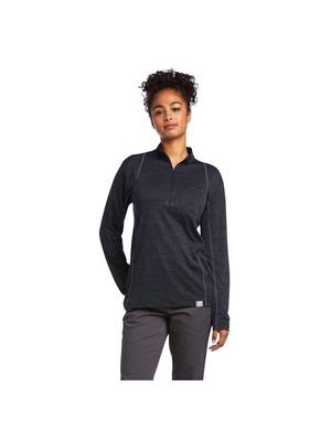 Vêtements De Travail Ariat Rebar Evolution 1/2 Zip T Shirts Noir Femme | JTW-11347545