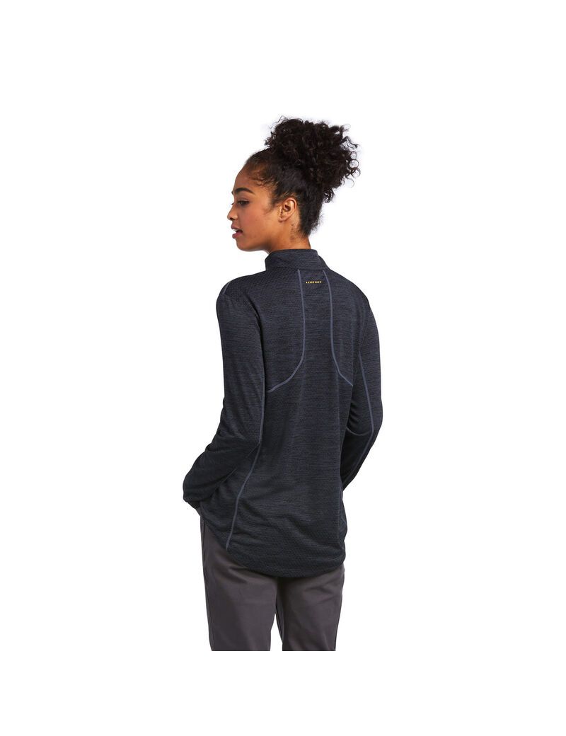 Vêtements De Travail Ariat Rebar Evolution 1/2 Zip T Shirts Noir Femme | JTW-11347545