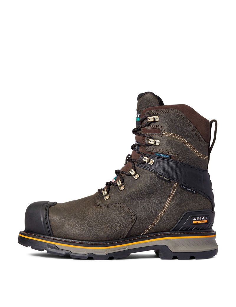 Bottes de Travail Ariat Stump Jumper 8' CSA Glacier Grip Imperméables 600g Composite Embout Cafe Homme | UDF-64076673