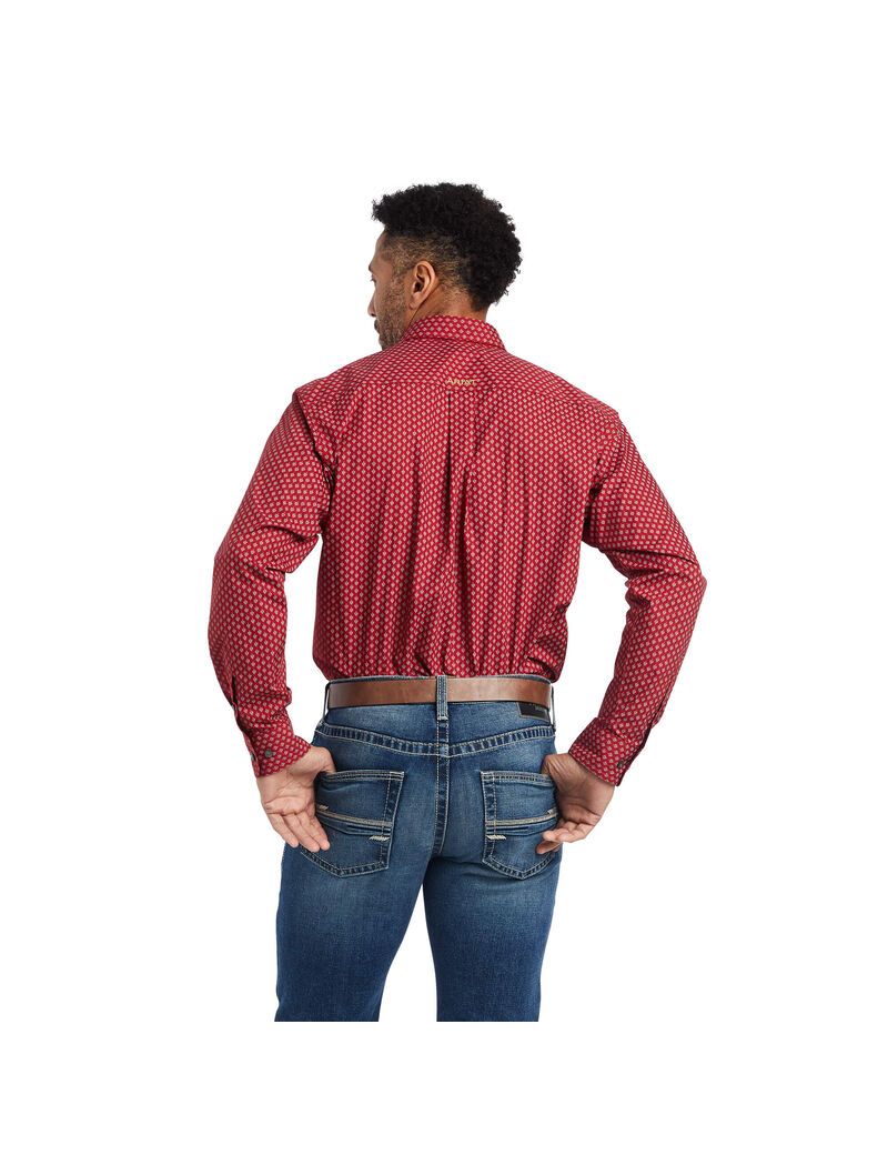 Chemises De Costume Ariat Wilcott Classiche Fit Rouge Homme | NHJ-33298854