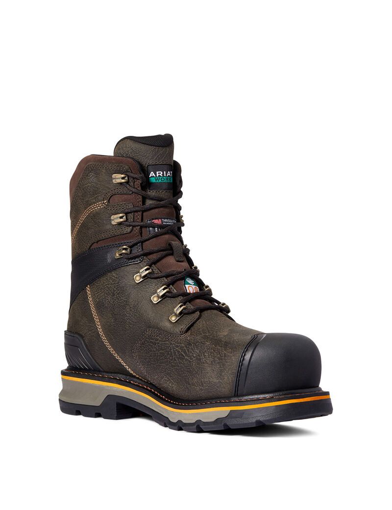 Bottes de Travail Ariat Stump Jumper 8' CSA Glacier Grip Imperméables 600g Composite Embout Cafe Homme | UDF-64076673