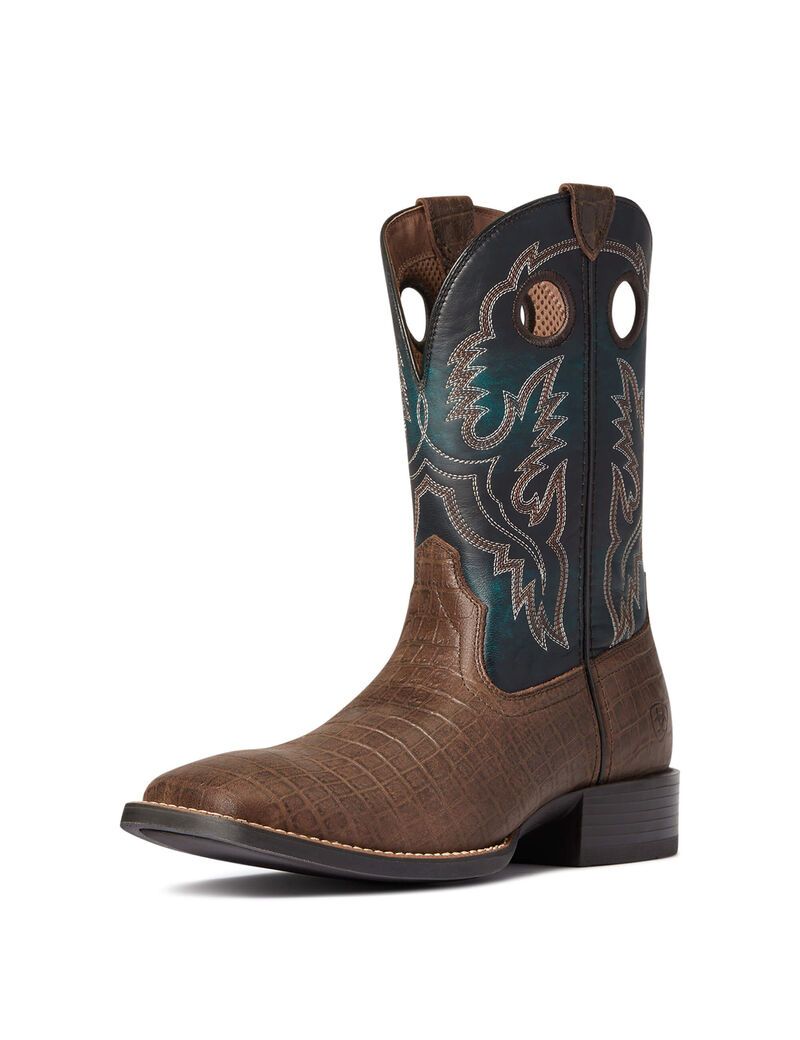 Bottes Western Ariat Sport Buckout Chocolat Homme | CLK-09774182