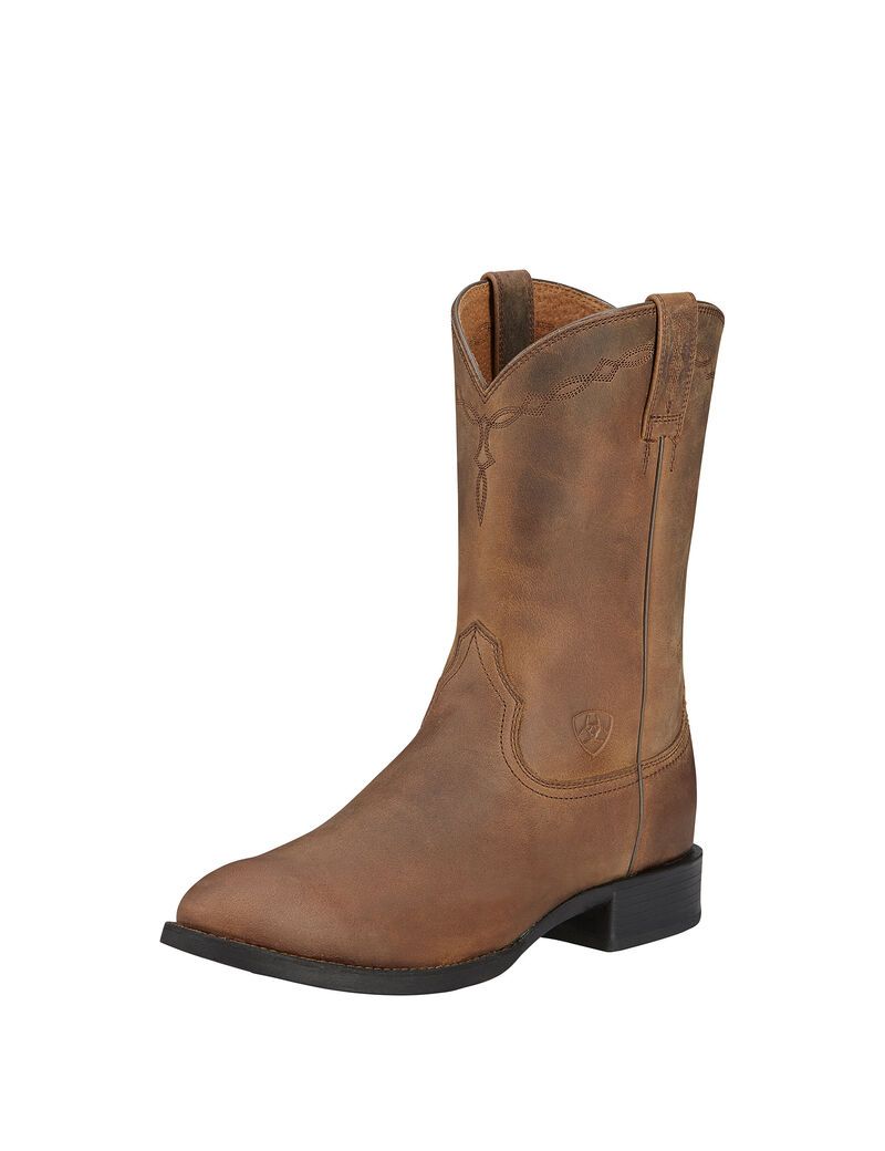 Bottes Western Ariat Heritage Roper Marron Homme | OUR-63641886