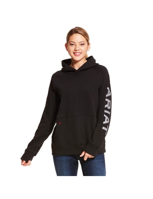 Sweat à Capuche Ariat FR Primo Fleece Logo Noir Femme | CBL-47082842